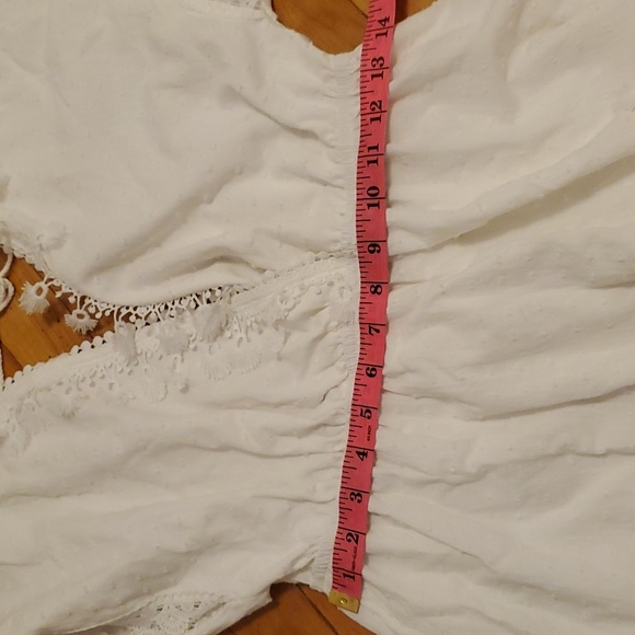 NWOT SHEIN Swiss Dot Backless Guipure Lace Trim Dress. White. Size M. - Picture 12 of 13